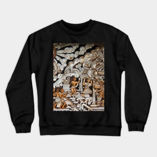 Mystical Echoes: Maya Art Revived in Vibrant Illustrations Crewneck Sweatshirt